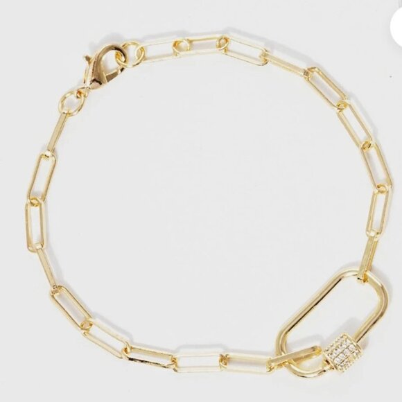 Women Paperclip bracelet for Women Dipped/Oval Link Paperclip Bracelet - Gold - Picture 1 of 2